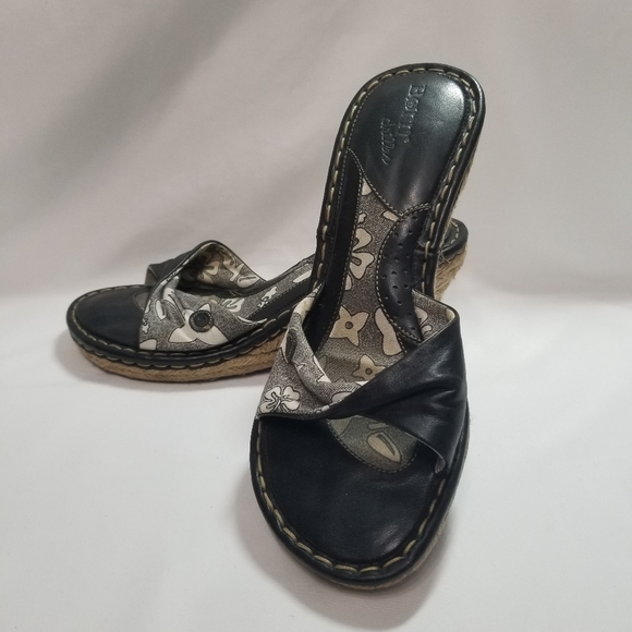 ✨ Born Leather / Floral Wedge Espadrilles Sa… - Picture 11 of 12